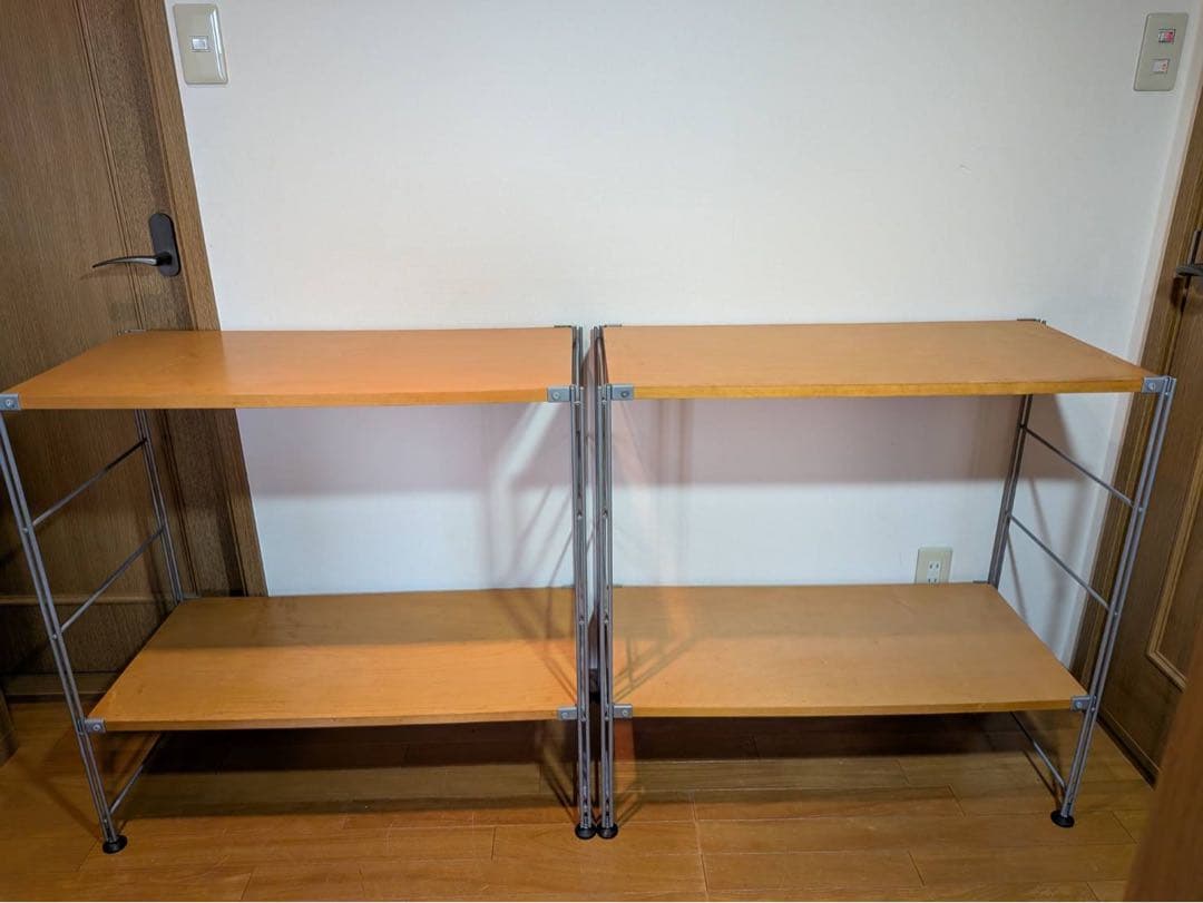 ■送料込■無印良品 スチールユニットシェルフワイド小 棚 衣類収納 グレー