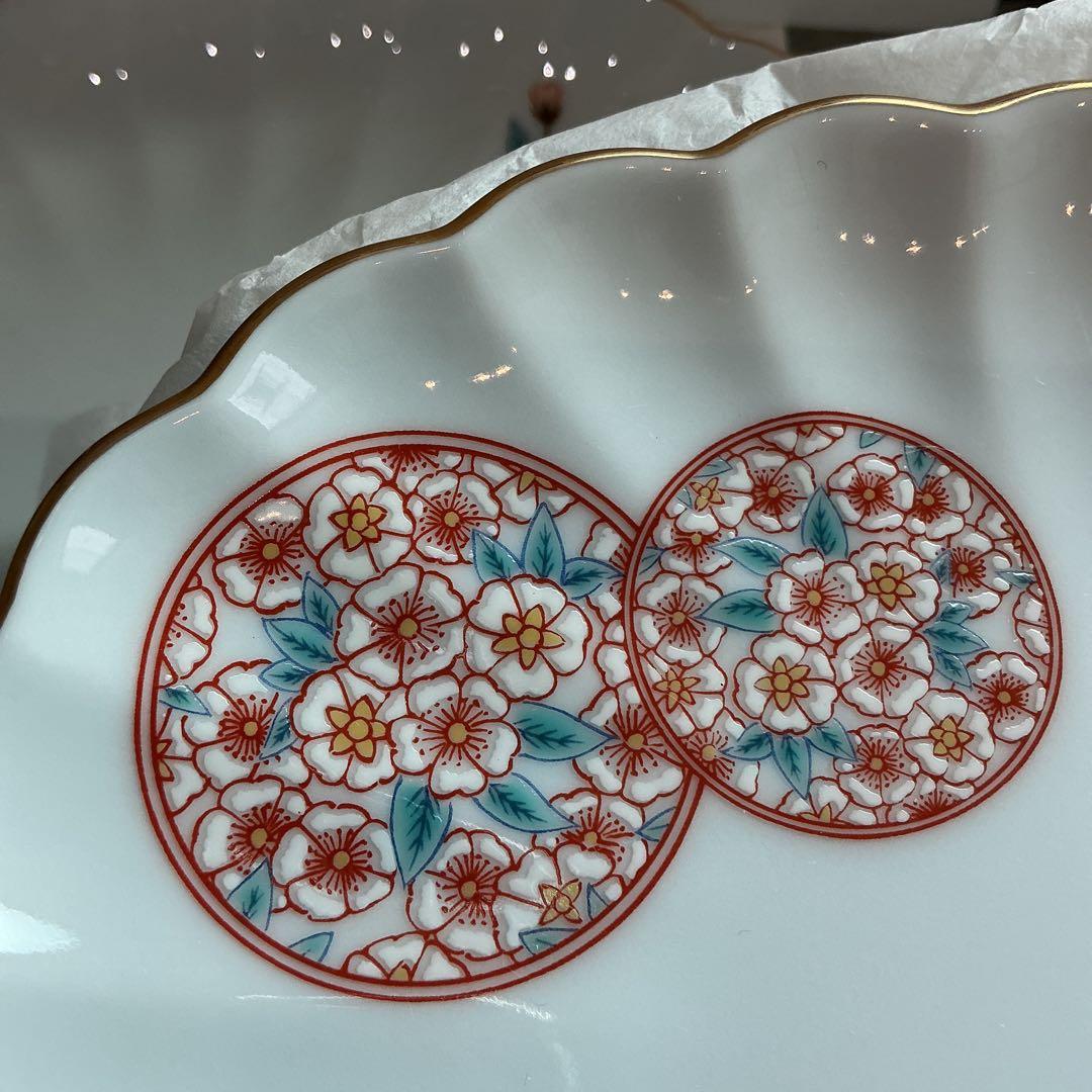 賞美堂　基泉　高級有田焼　丸紋桜　取り皿揃　新品保管品