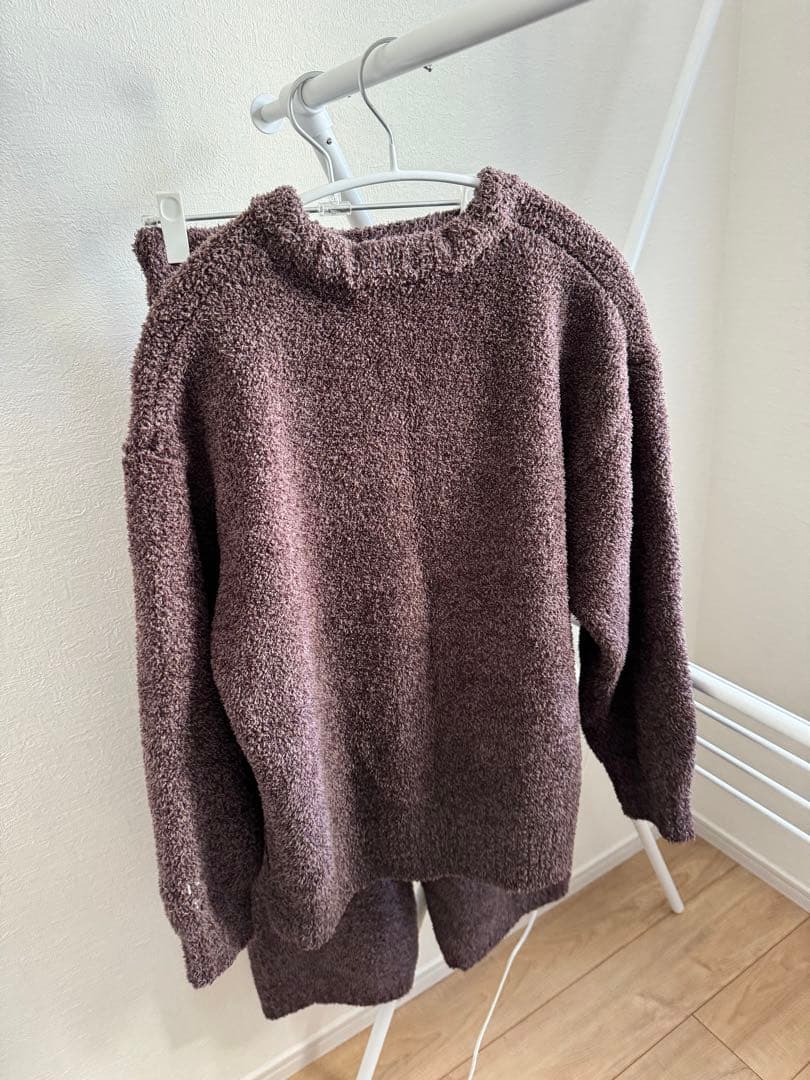 ジェラートピケ　ブラウン クマ刺繍 ルームウェア セットアップ　ジェラピケ