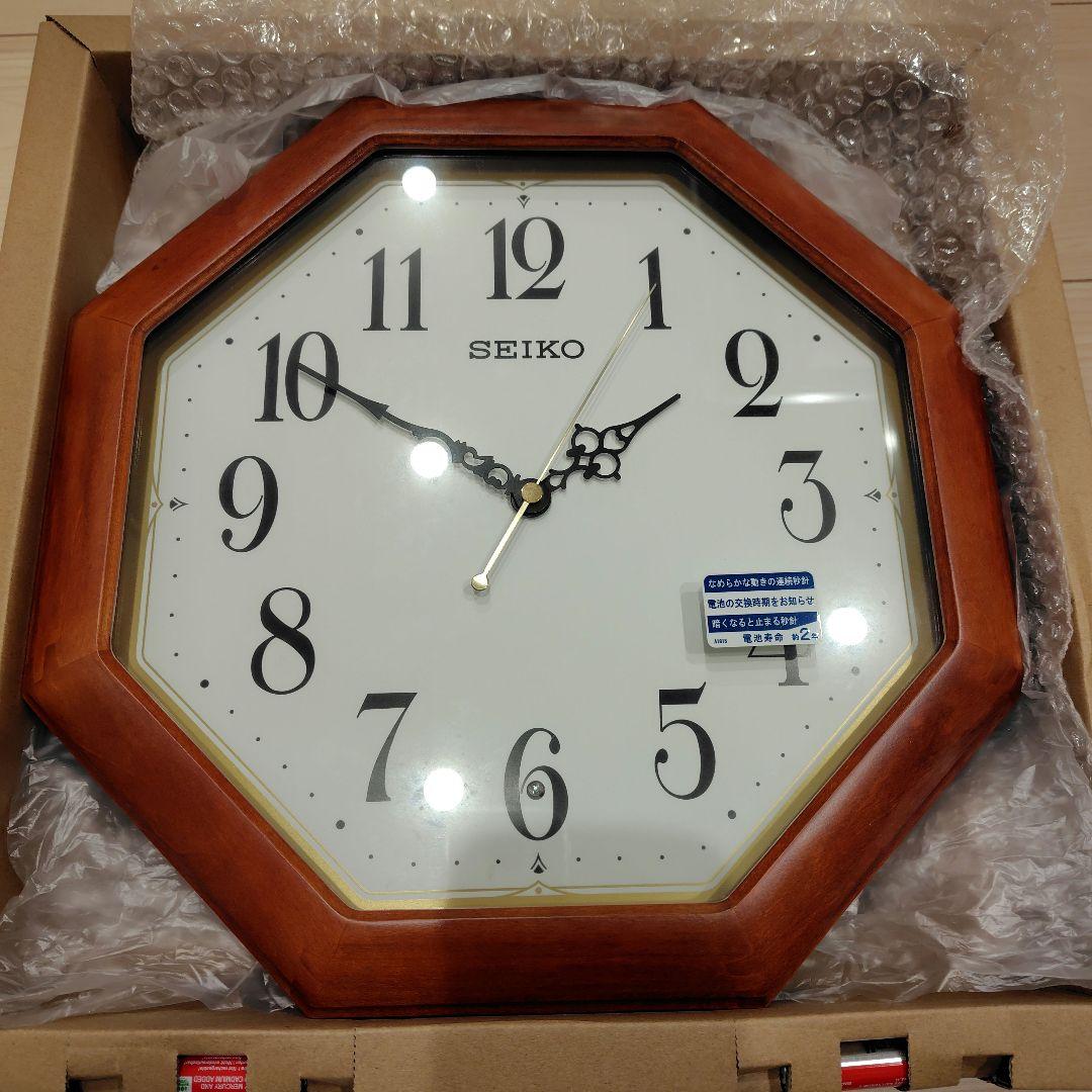 SEIKO 八角形掛時計 茶色　セイコー　未使用未開封　新品