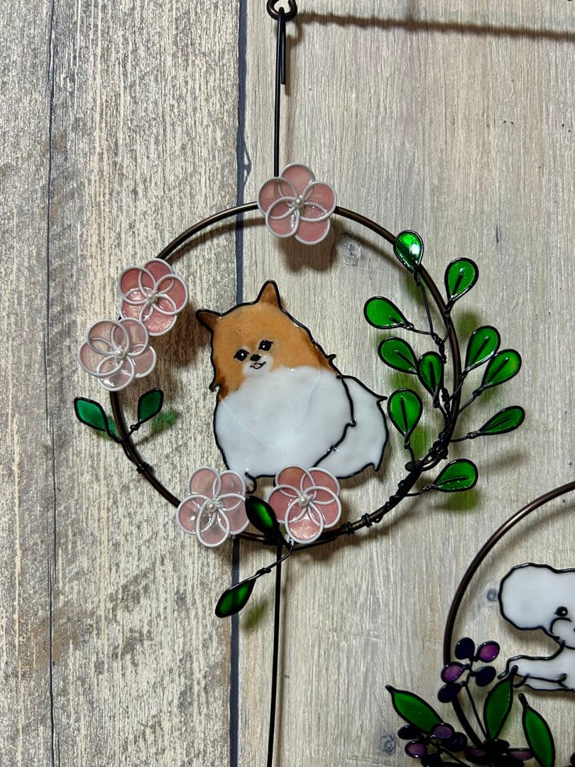 まるまる「ポメチワとトイプードル モービル」2点