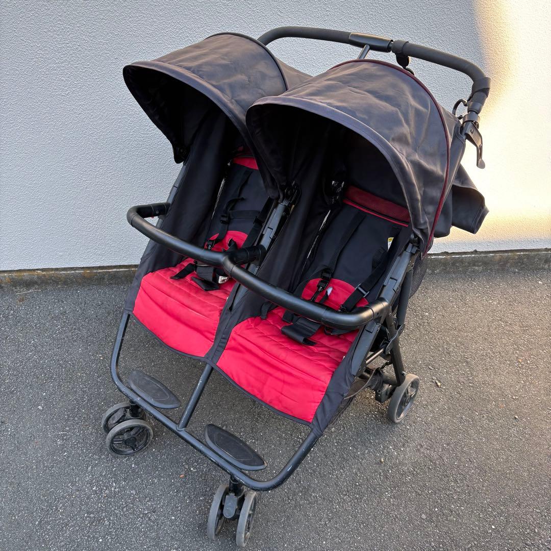 【Iris~定期断捨離 】ココロンツイン ベビーカー 2人乗り 赤
