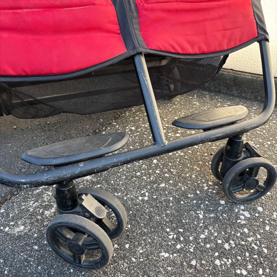 【Iris~定期断捨離 】ココロンツイン ベビーカー 2人乗り 赤