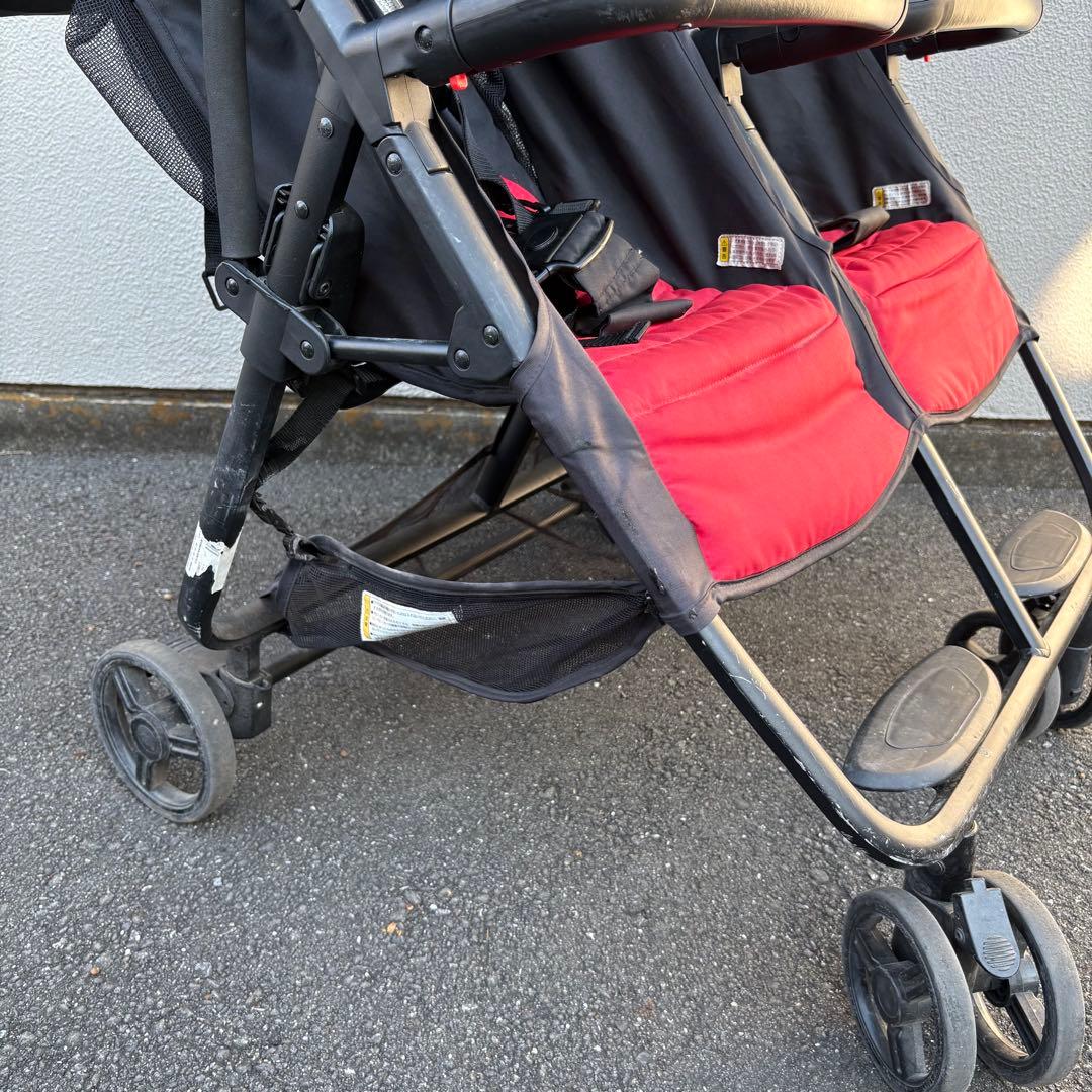 【Iris~定期断捨離 】ココロンツイン ベビーカー 2人乗り 赤