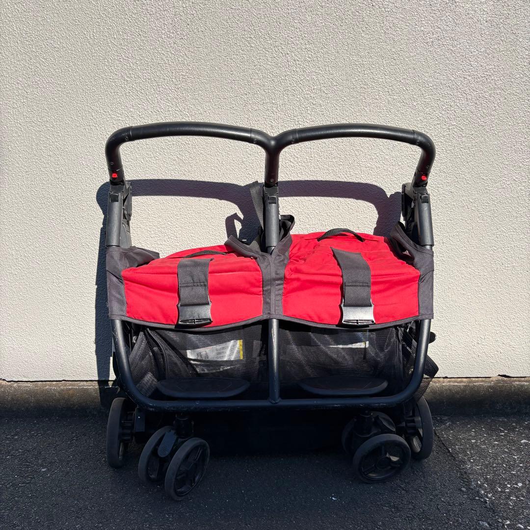 【Iris~定期断捨離 】ココロンツイン ベビーカー 2人乗り 赤