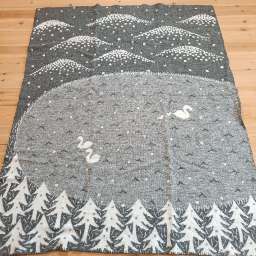 最終お値下KLIPPAN ラムズウールブランケット 130x180cm　グレー