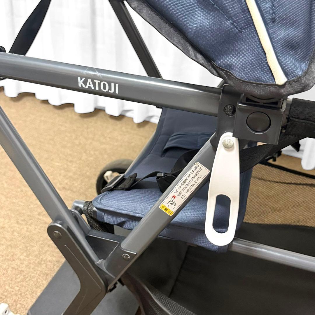【美品】ベビーカー 2人乗り KATOJI 2人でゴー カトージ ネイビー
