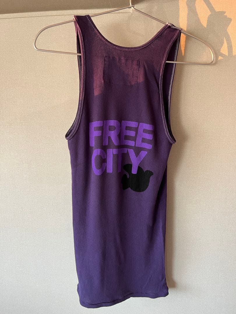 キムタク着 FREECITY タンクトップ 私物 パープル Lサイズ