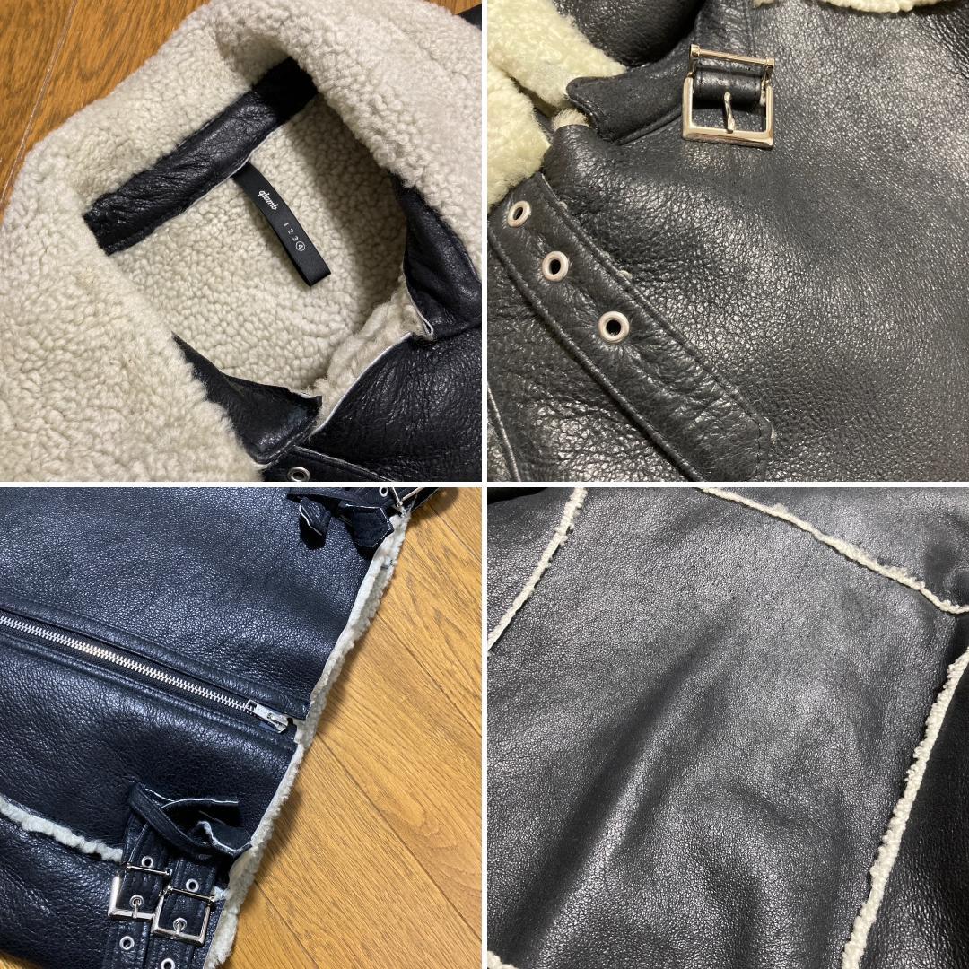 金子ノブアキ着☆[glamb] リアルムートン ダブルライダース 4 羊革