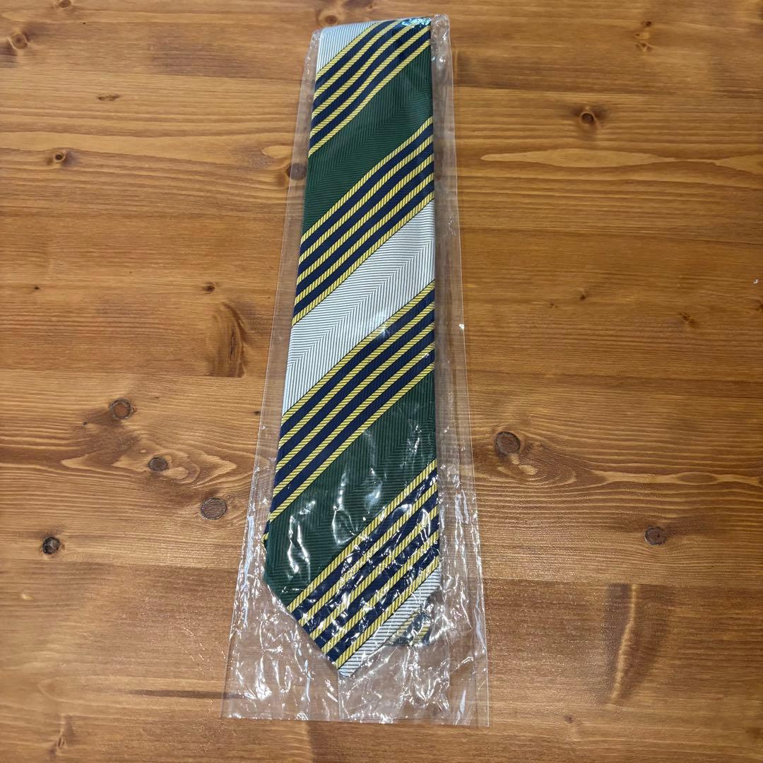 【新品未使用】DRAKE'S ドレイクス　ネクタイ　レジメンタル　シルク　緑