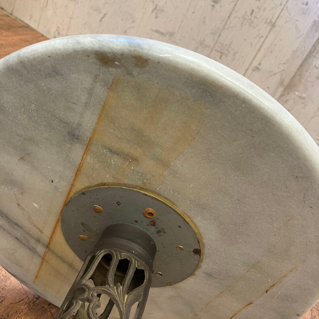 アンティーク 真鍮カフェテーブル サイドテーブル 花台 大理石 アイアン 小形