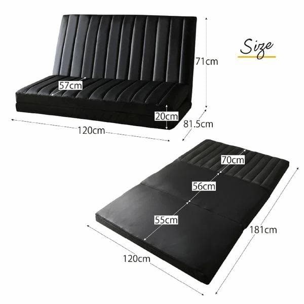 ⓸ゆったり3wayソファベッド 幅120cm ファブリック セミダブル ベージュ