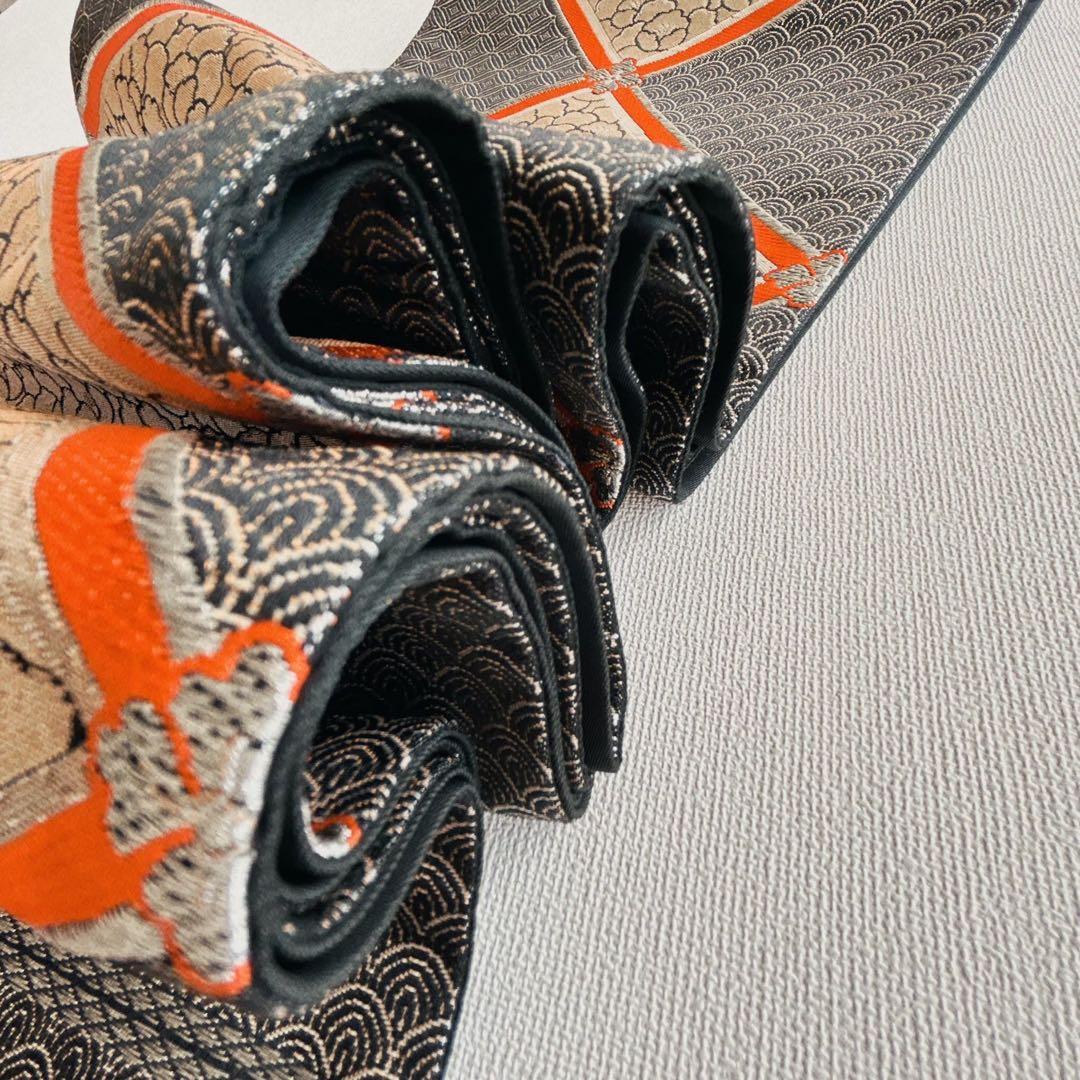 フルセット 七五三 7歳女の子 長着＆長襦袢＆帯＆小物　青地　金糸　地紋　梅