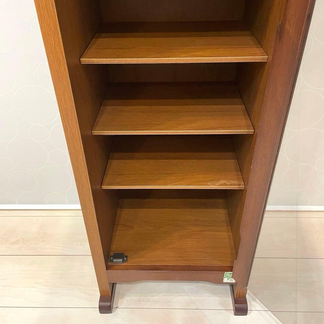 【美品】AYANO 綾野製作所 木製 キャビネット ガラス扉 収納棚 8段