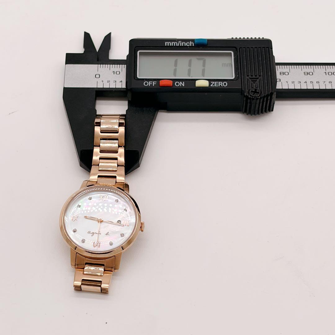 アニエスベー 腕時計 レディース 白蝶貝 ピンクゴールド クリスタル マルチェロ