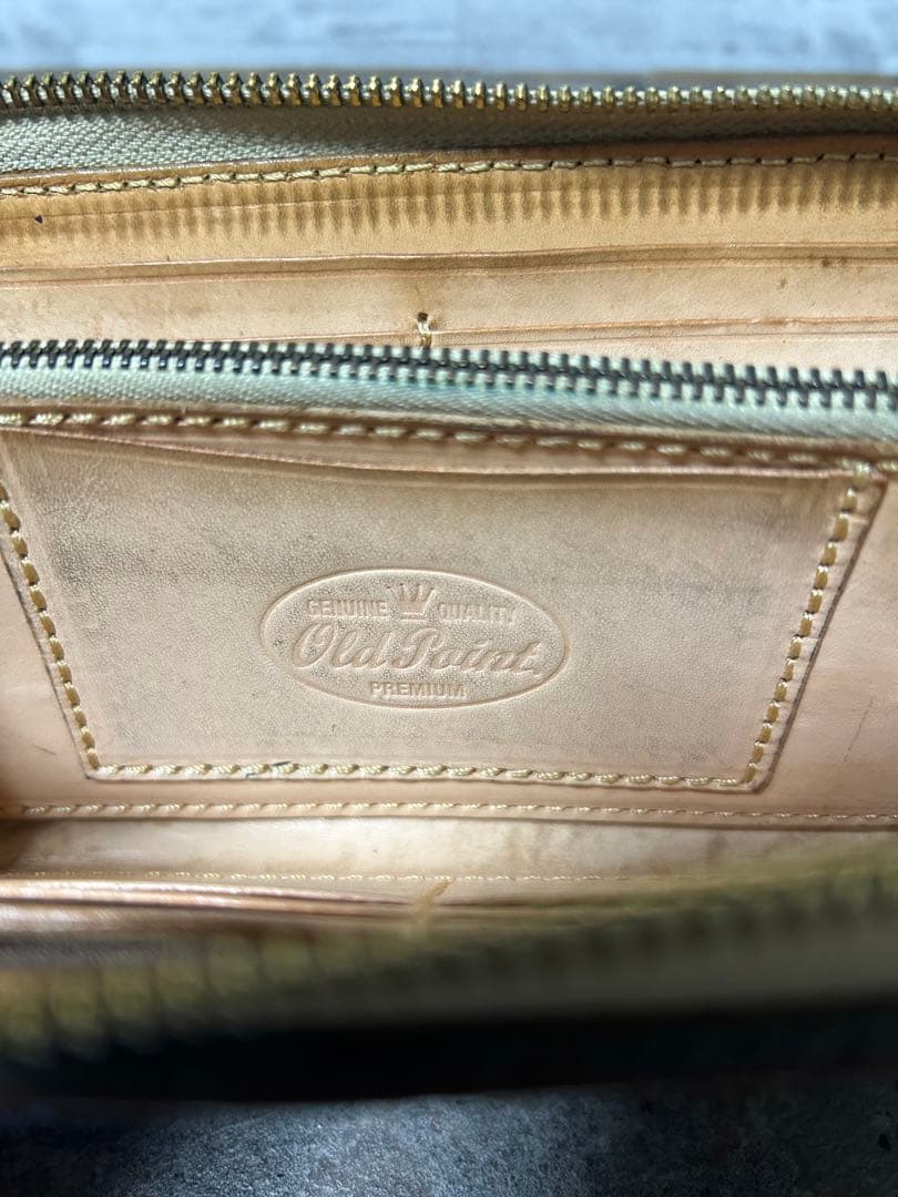 オールドポイント ラウンドファスナー ウォレット レザー ラグ チマヨ 長財布