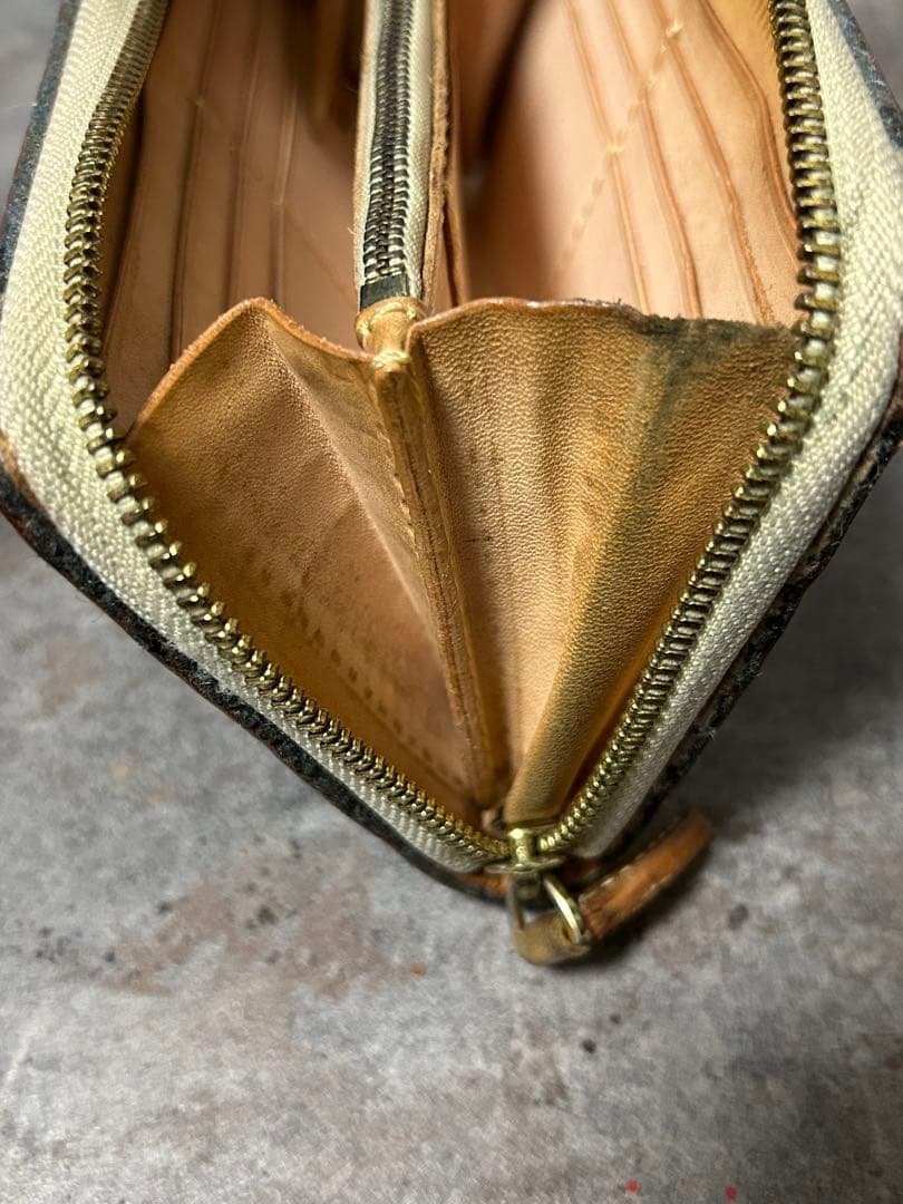 オールドポイント ラウンドファスナー ウォレット レザー ラグ チマヨ 長財布