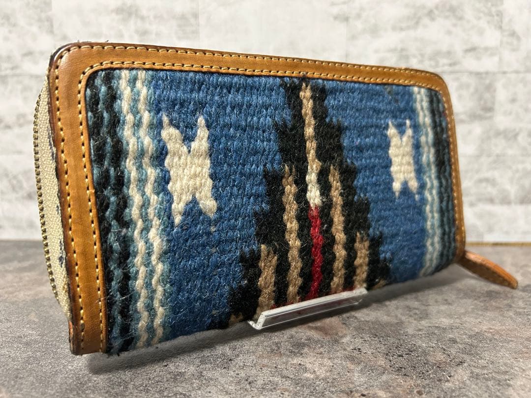 オールドポイント ラウンドファスナー ウォレット レザー ラグ チマヨ 長財布