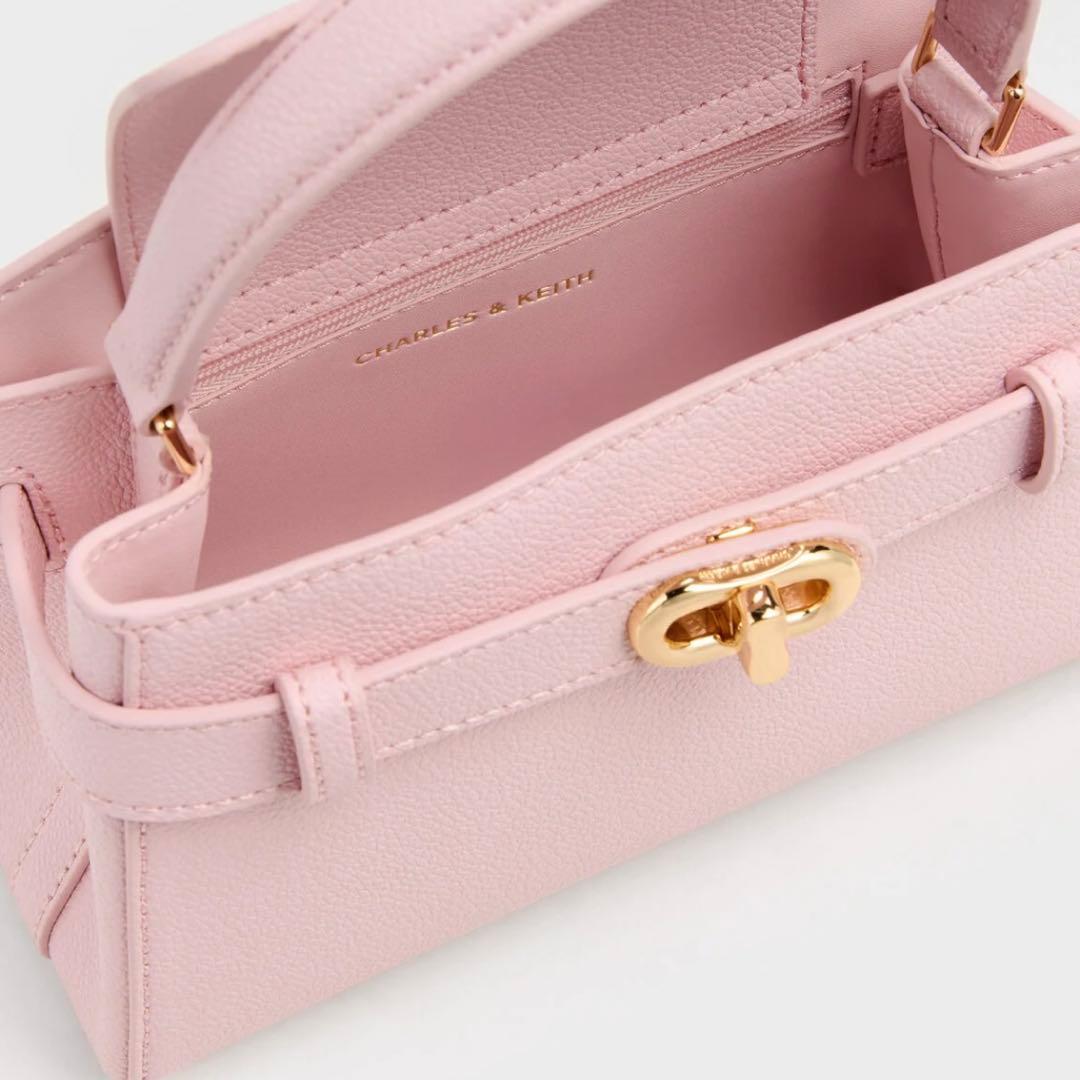 【新品未使用】 オブリエル トップハンドルバッグ コットンキャンディーピンク