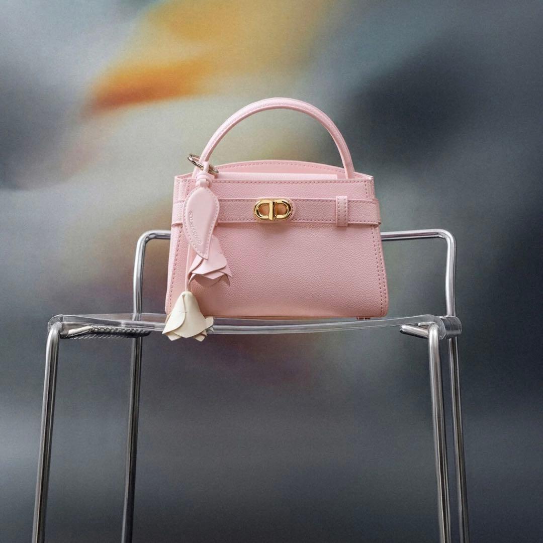 【新品未使用】 オブリエル トップハンドルバッグ コットンキャンディーピンク