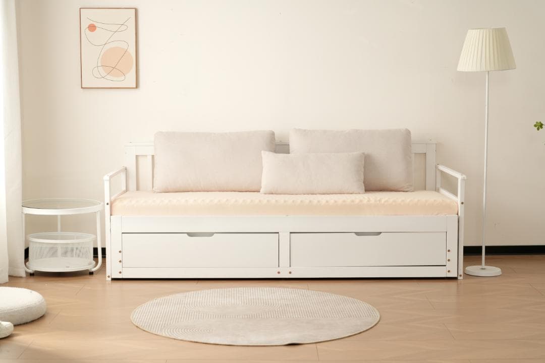 数量限定！ソファベッド ディベッド 伸長式ベッド　おしゃれ 2way 天然木