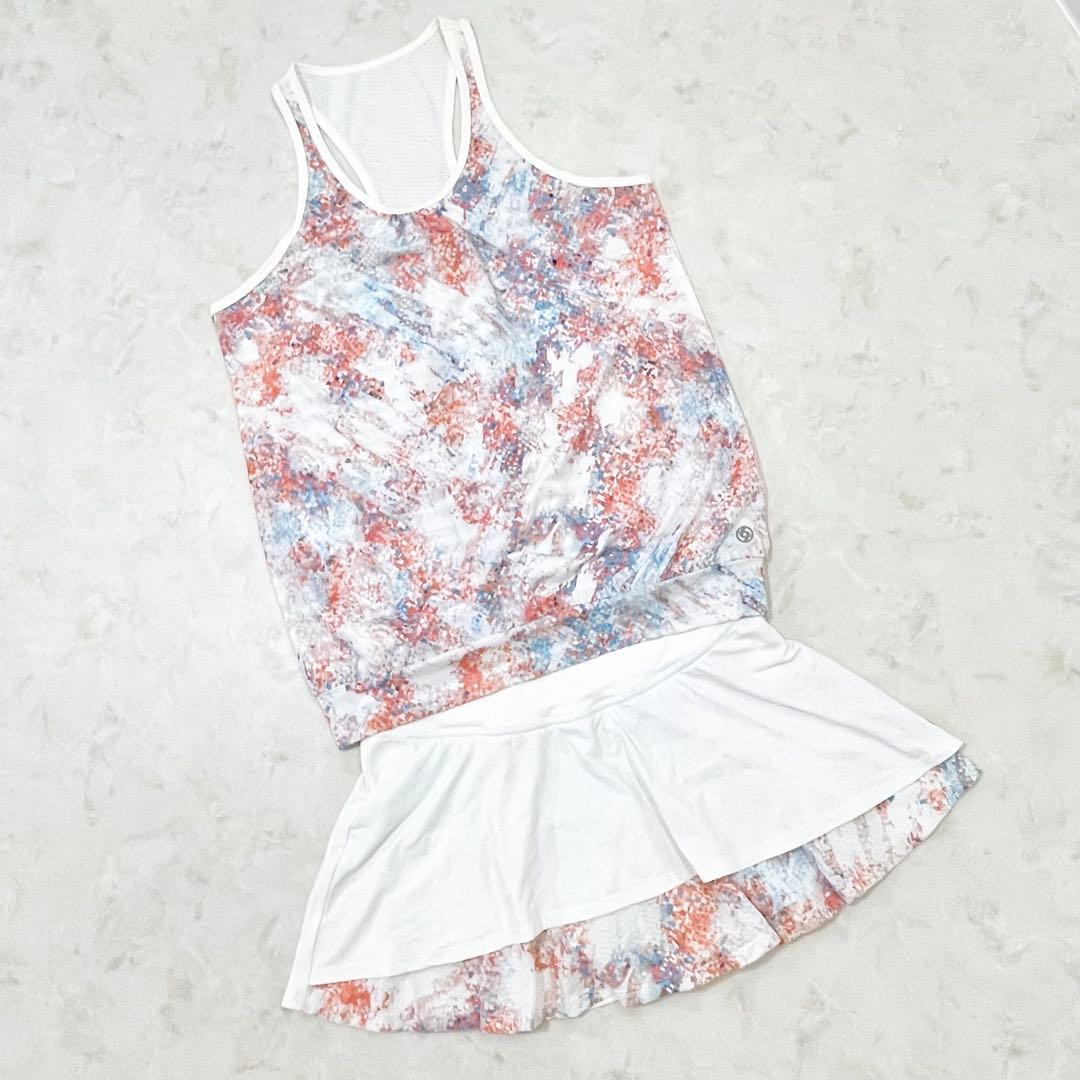 ❇️リージャ　テニスウェア　セットアップ　ノースリーブ　スコート　M〜L