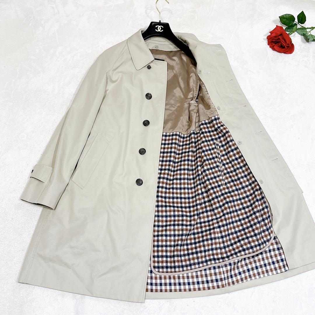 新品同様✨　アクアスキュータム　ステンカラーコート　ライナー　ベージュ　38