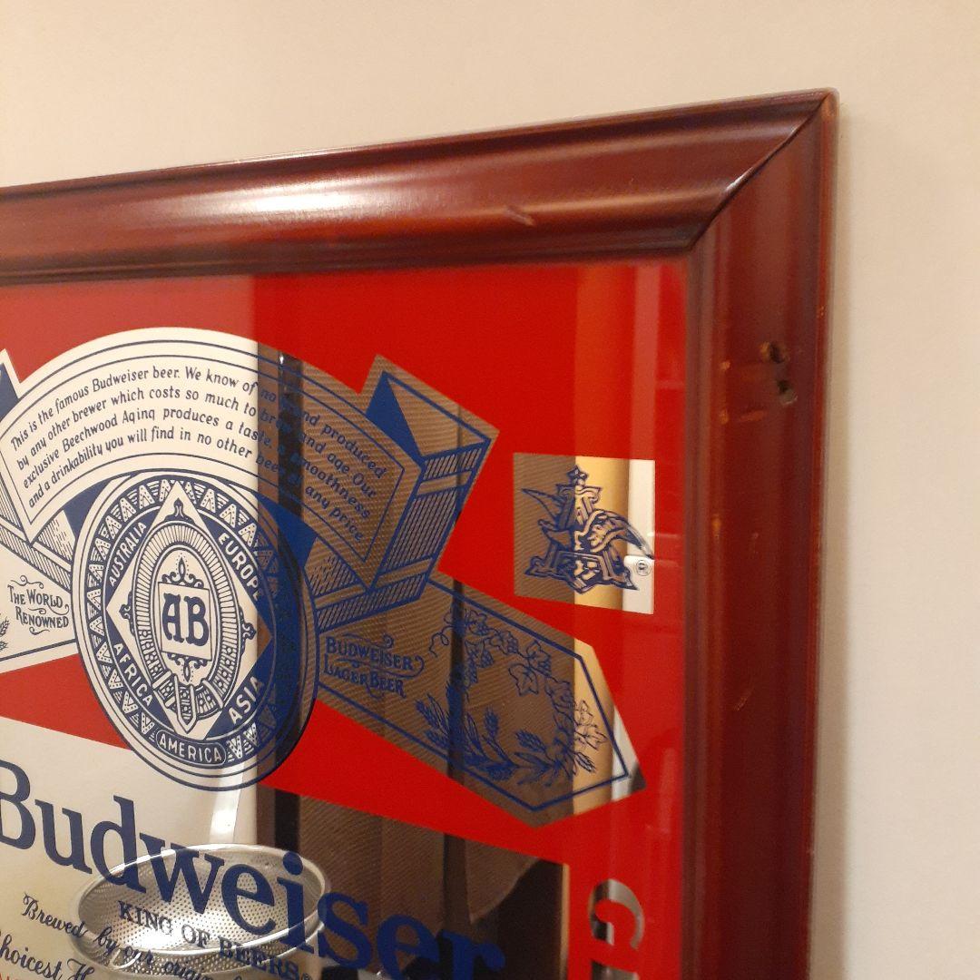 バドワイザー　パブミラー　アンティーク　レトロ　看板　ガレージライフ　BAR