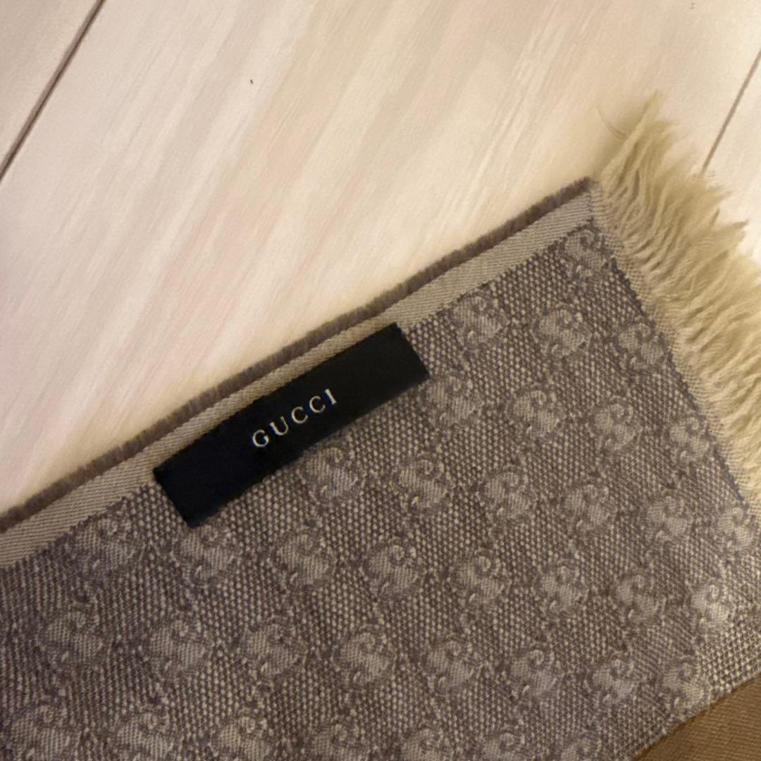 GUCCI GGパターン マフラー ブラウン系 ギフトバッグ付き