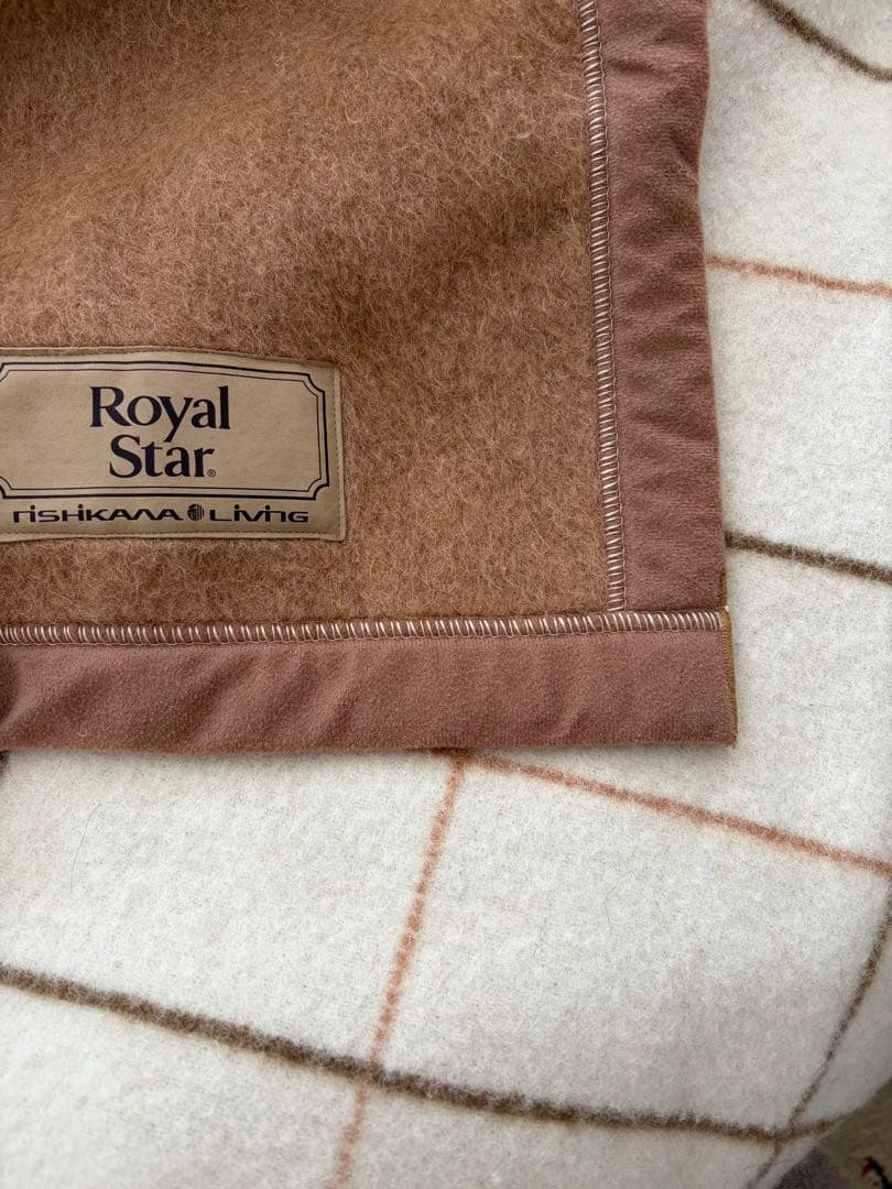 キャメル/ウールブランケット 140x200cm