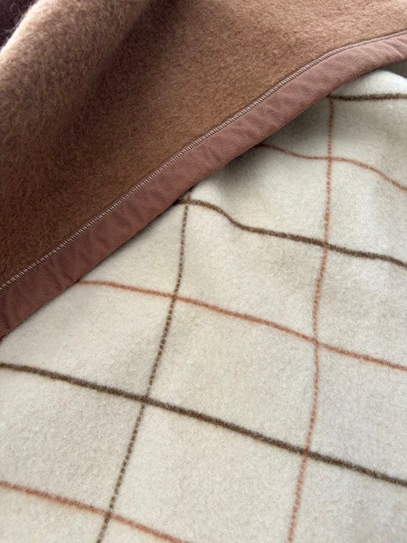 キャメル/ウールブランケット 140x200cm