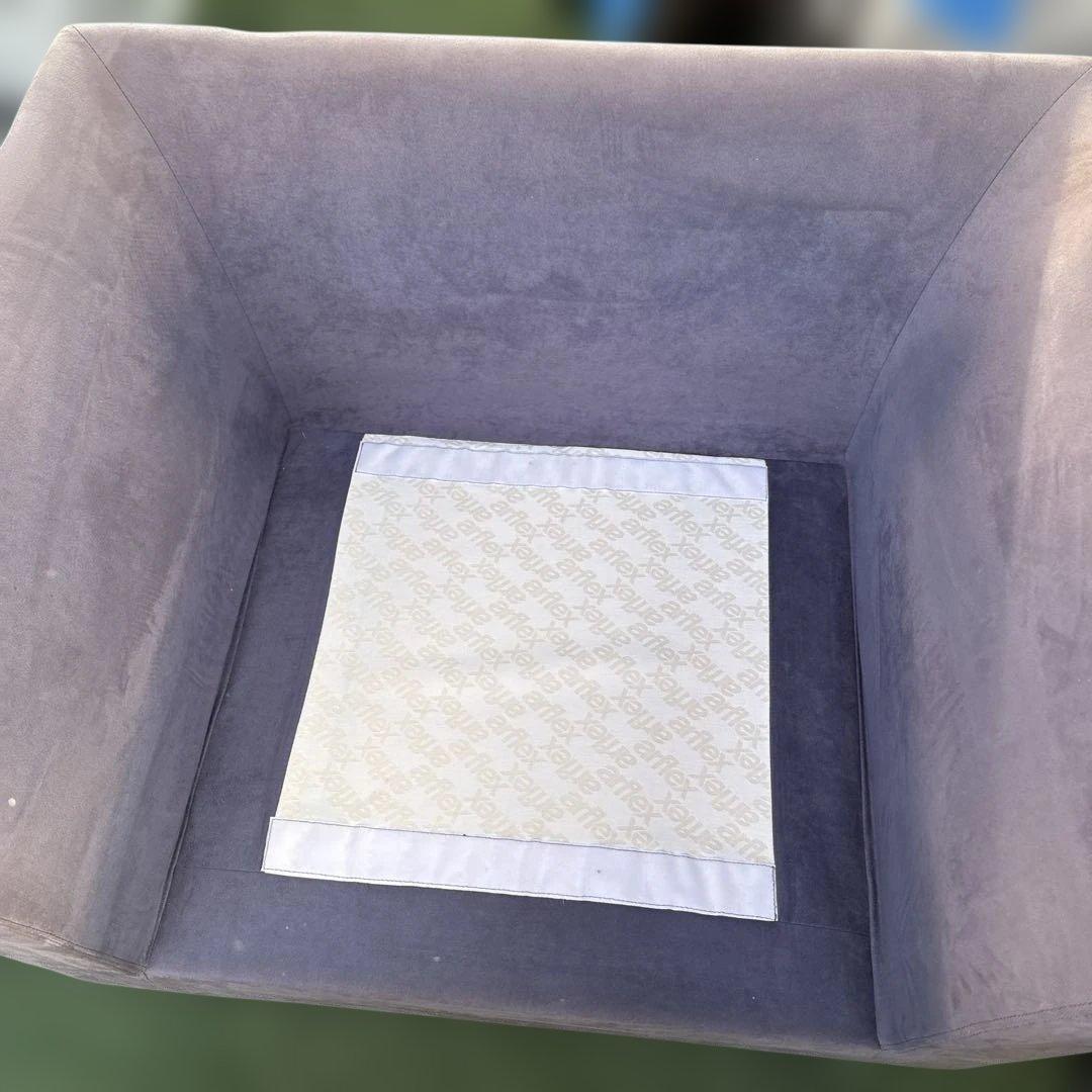 薄紫色 スエード調 アームチェア