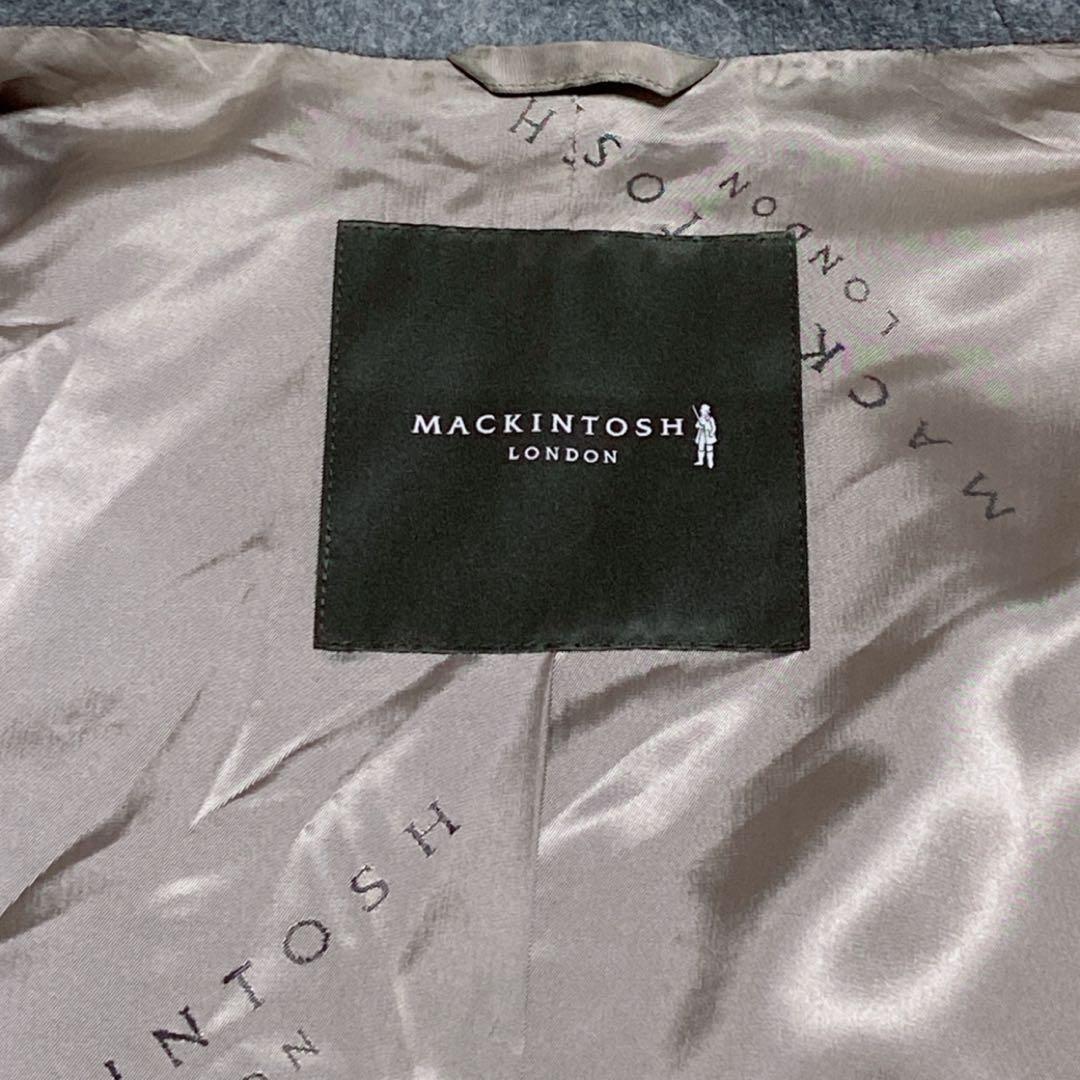 マッキントッシュロンドン　ウール　ロングコート フード38 グレージュ