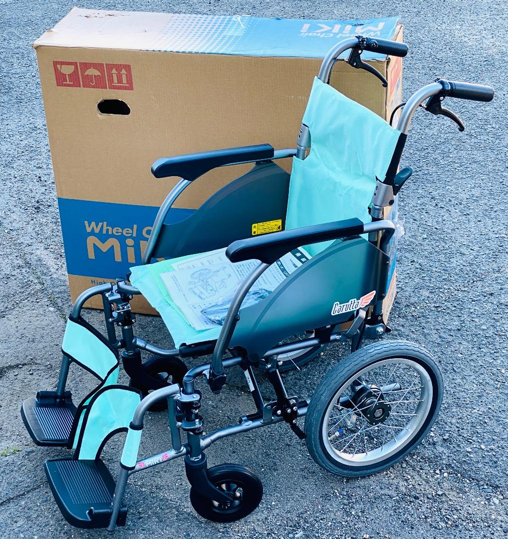 美品！ MIKI ミキ 超軽量 介助型車いす CRT-4 ウイングスイングアウト