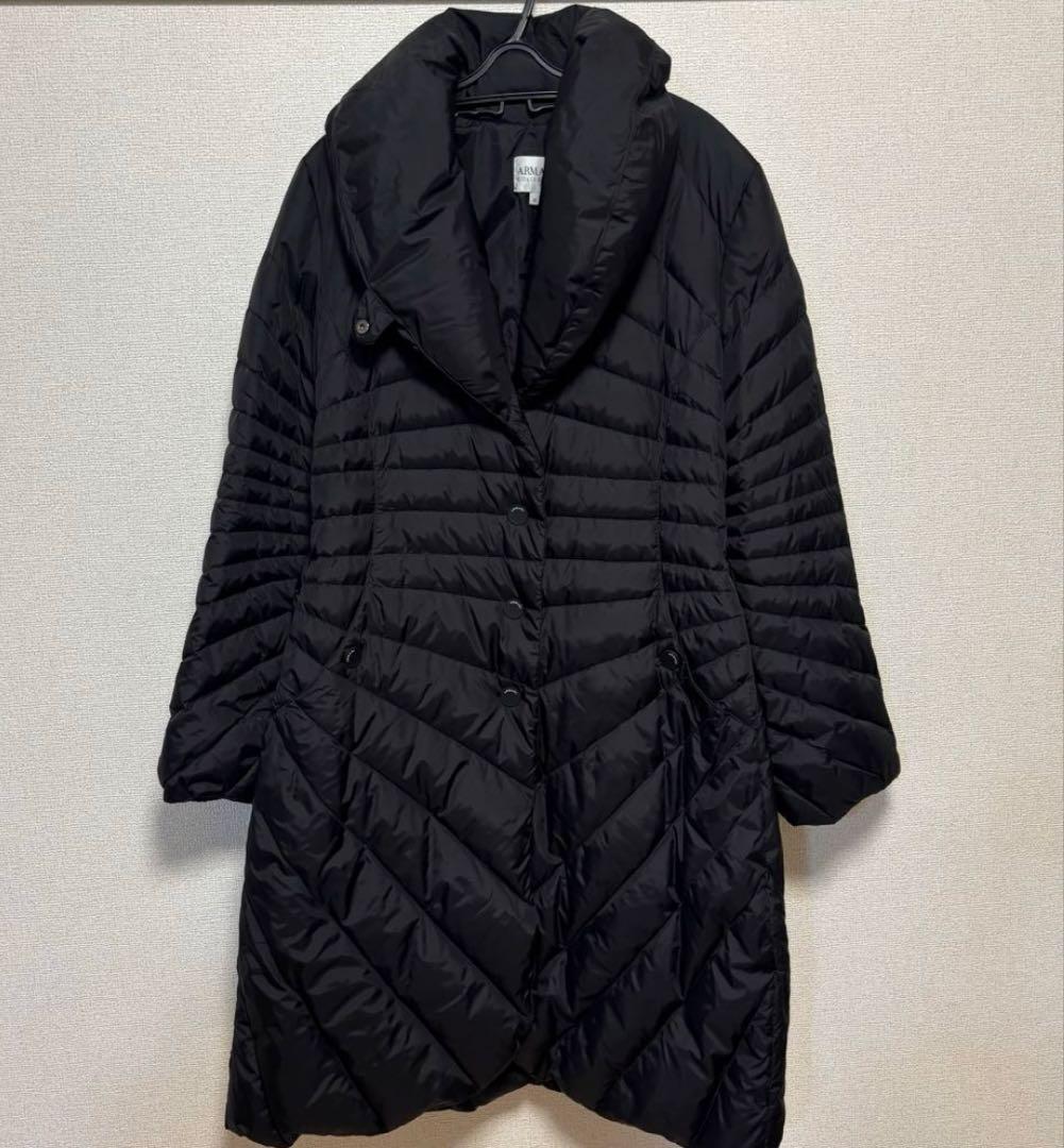 超美品⭐︎アルマーニ ロングダウンジャケット ベルト付き Ａライン 黒 サイズ40