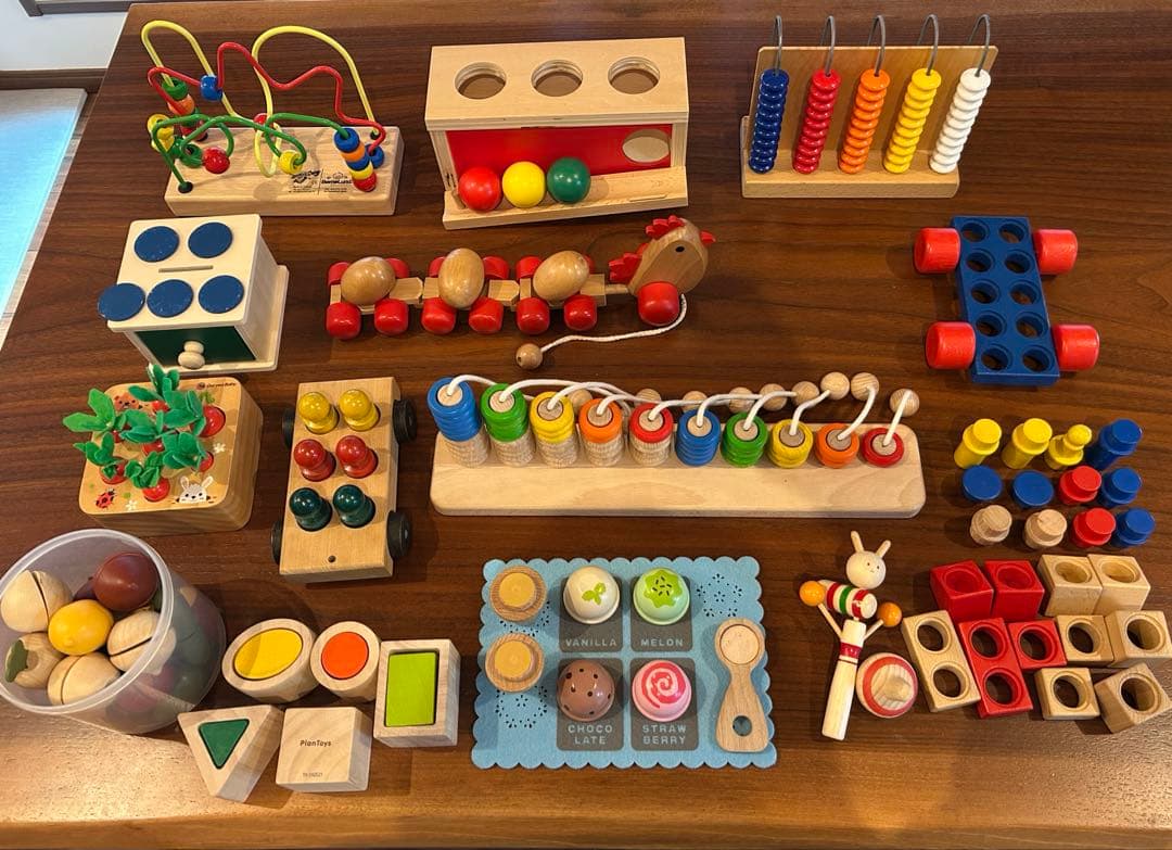 木の玩具まとめ売り　木製14点セットボーネルンド　PlanToys nic社など