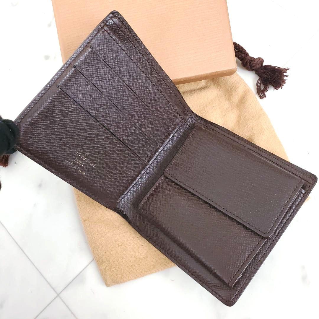 訳あり 外観美品 ルイヴィトン 二つ折り財布 ポルトフォイユ マルコ ダミエ