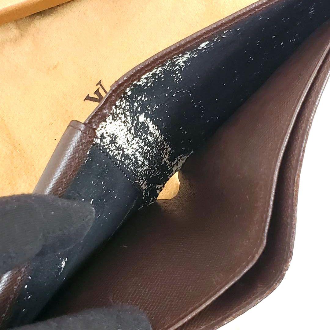 訳あり 外観美品 ルイヴィトン 二つ折り財布 ポルトフォイユ マルコ ダミエ