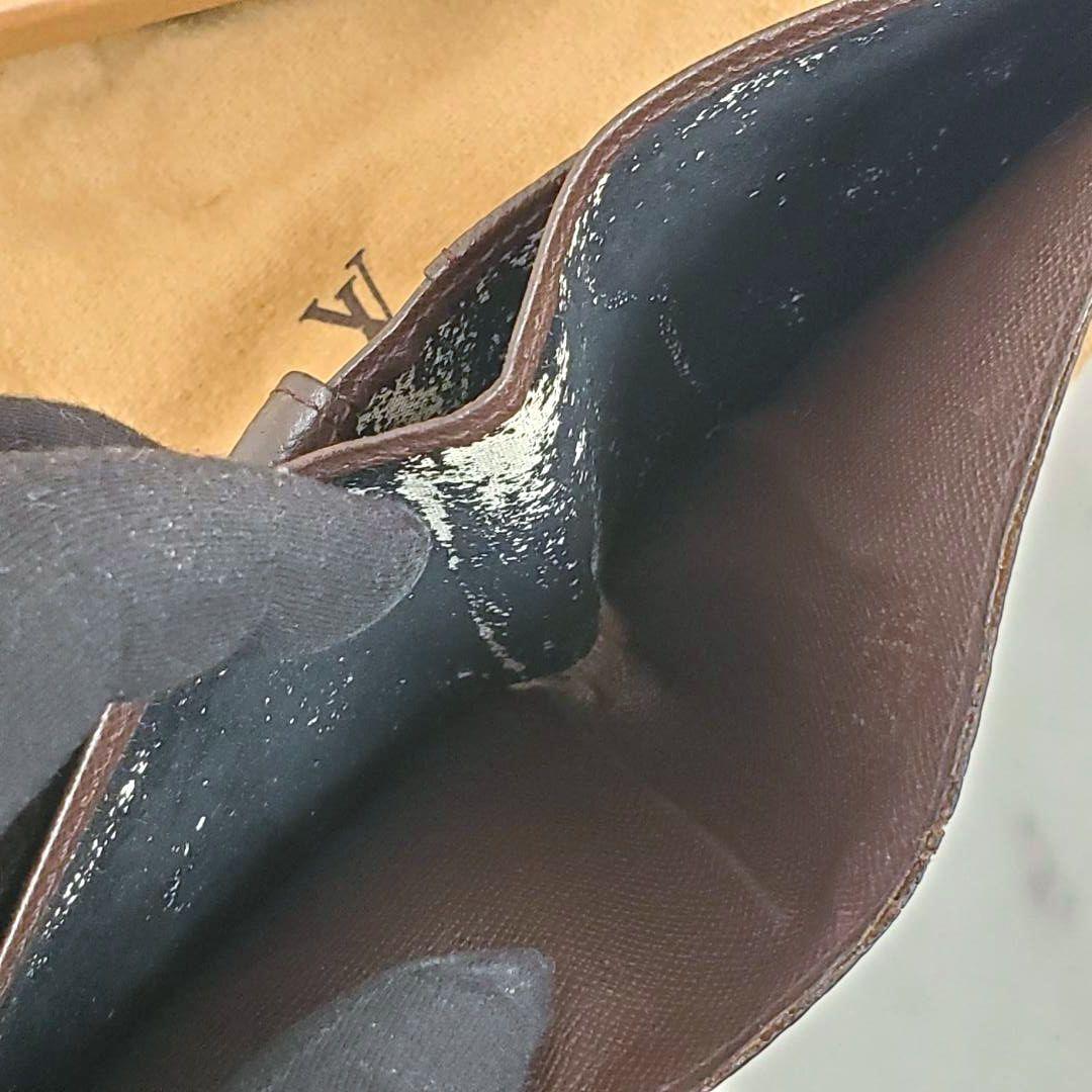 訳あり 外観美品 ルイヴィトン 二つ折り財布 ポルトフォイユ マルコ ダミエ