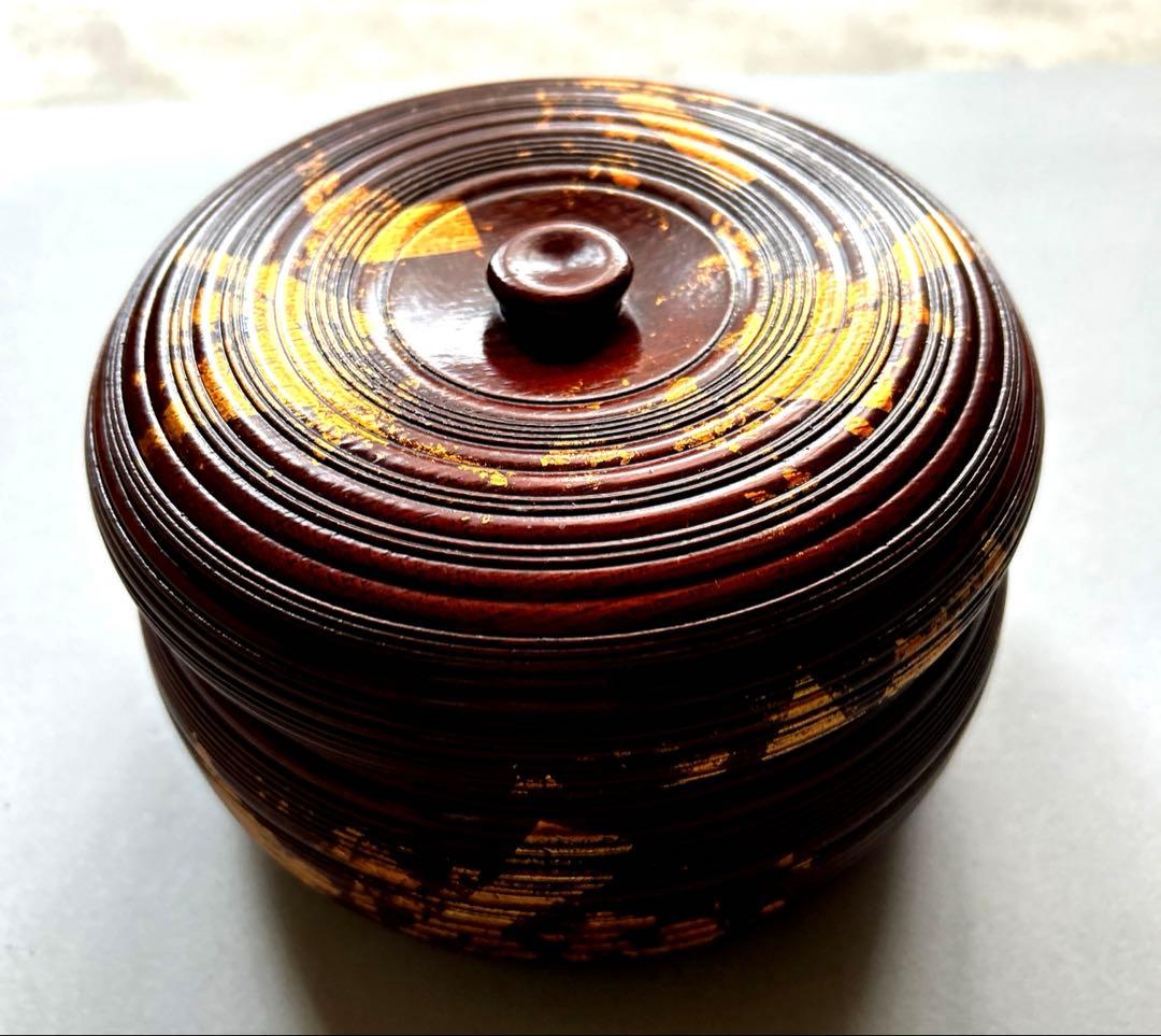 長寛写　重子餅菓子器　2段漆器