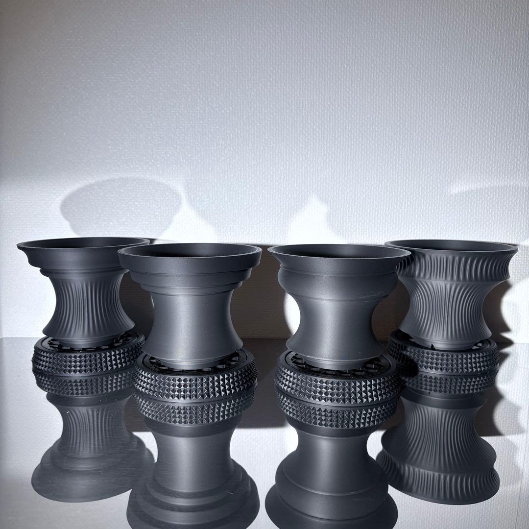 【限定セット】人気鉢4点セット（Matte Black+ 4号）作家鉢