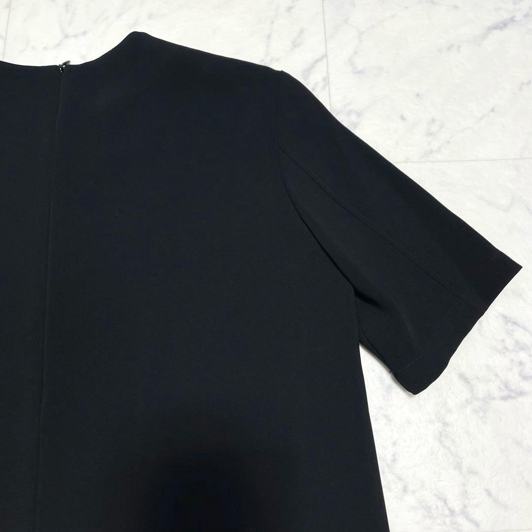 美品✨セオリーリュクス 現行 CLIBI 半袖ブラウス 40 ラウンドヘム