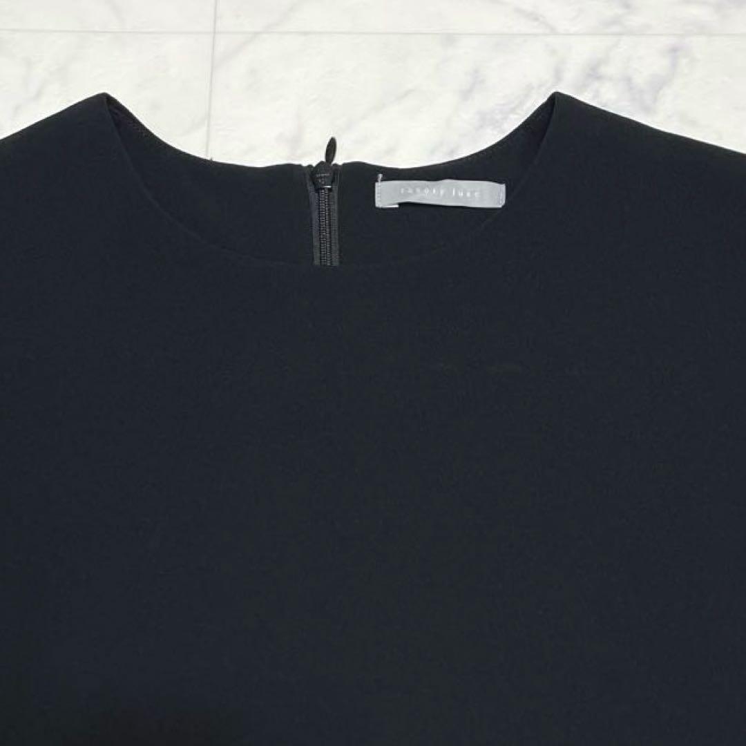 美品✨セオリーリュクス 現行 CLIBI 半袖ブラウス 40 ラウンドヘム