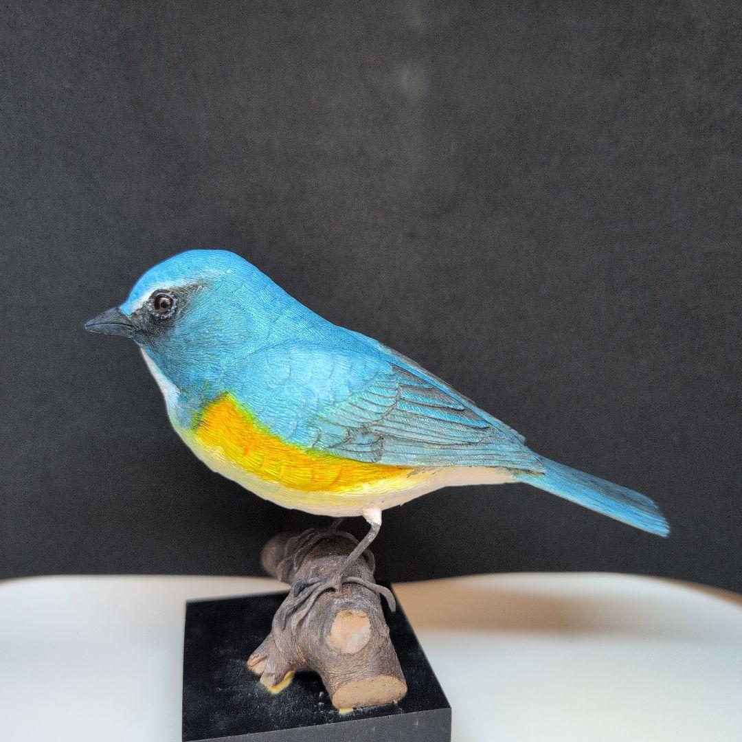 ルリビタキとウソ　木彫りの野鳥　 　　ありがとう358さま専用品