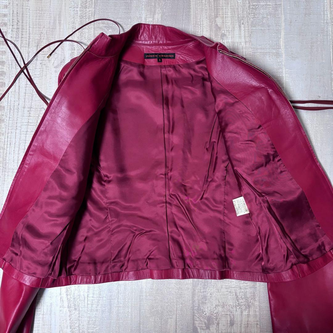 【日本製 羊革】JUNKO KOSHINO シングルレザー ライダースジャケット