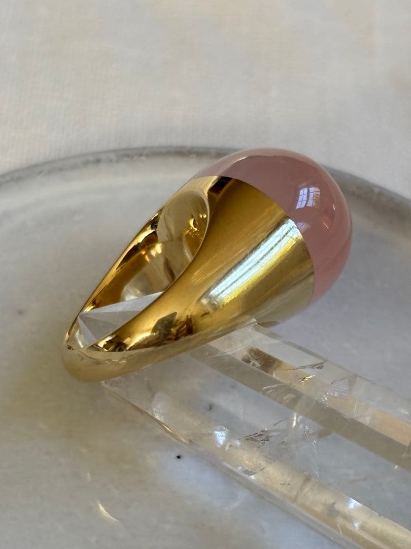 bororo ボロロ ローズクォーツ ロックシリーズ リング 13.5