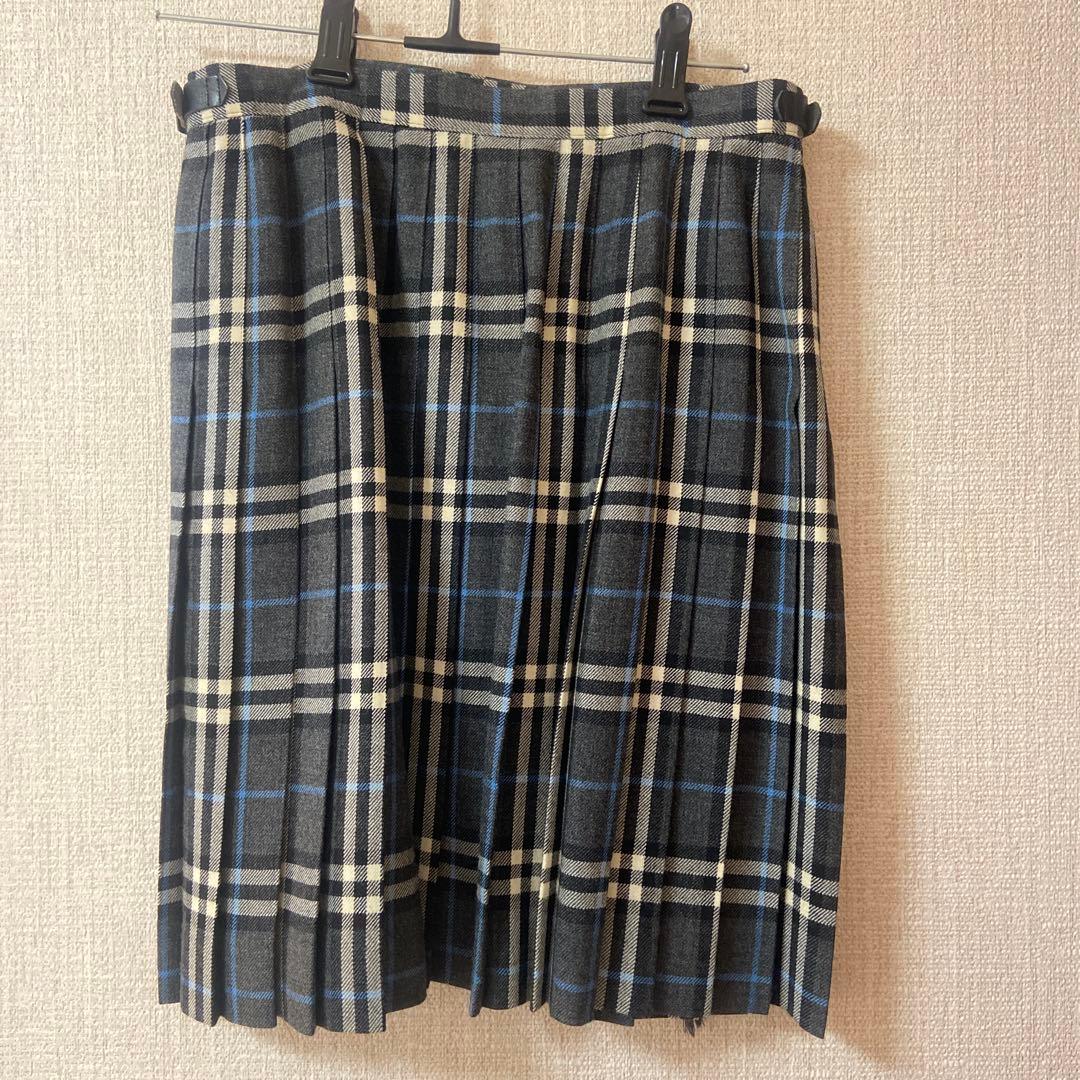 BURBERRY 膝丈 チェック プリーツ 巻きスカート