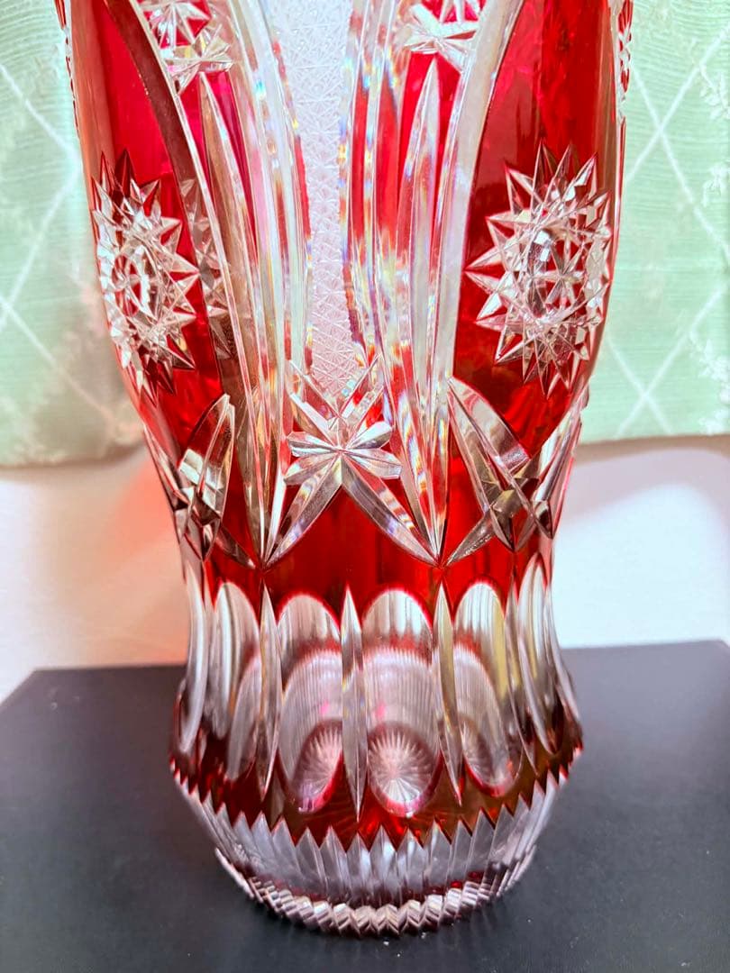 大型クリスタル花瓶　ドイツ製　LAUSITZER GLAS クリスタル