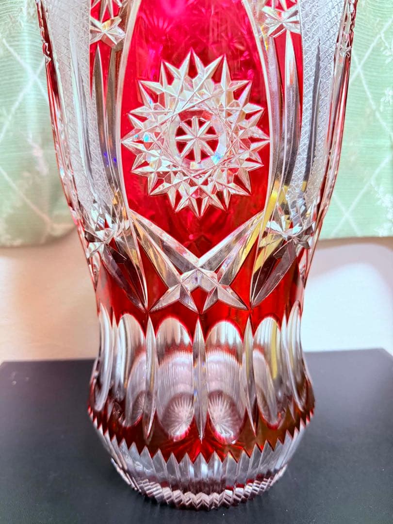 大型クリスタル花瓶　ドイツ製　LAUSITZER GLAS クリスタル