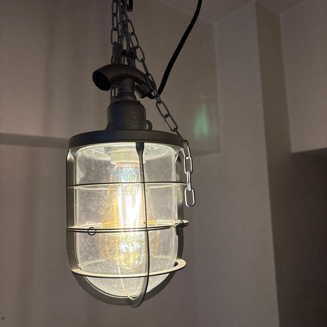 工業風ペンダントライト クリア・シルバー